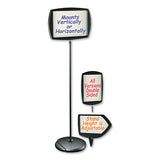 Floor Stand Sign Holder, Rectangle, 15x11 Sign, 66"h, Black Frame