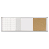 Magnetic Calendar Combo Board, 48 X 18, Aluminum Frame