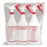Trigger Spray Bottle, 32 Oz, Clear-red, Hdpe, 3-pack