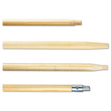 Tapered End Broom Handle, Lacquered Hardwood, 1 1-8 Dia. X 60 Long
