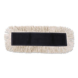Disposable Cut End Dust Mop Head, Cotton-synthetic, 24w X 5d, White