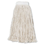 Cut-end Wet Mop Head, Cotton, #16, White, 12-carton