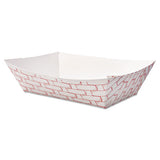 Paper Food Baskets, 2lb Capacity, Red-white, 1000-carton
