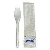 Three-piece Utensil Set, Fork-napkin-salt Packet, White, 500-carton