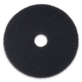 Stripping Floor Pads, 13" Diameter, Black, 5-carton