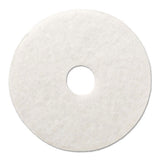 Polishing Floor Pads, 13" Diameter, White, 5-carton