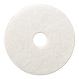 Polishing Floor Pads, 16" Diameter, White, 5-carton