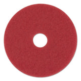 Buffing Floor Pads, 17" Diameter, Red, 5-carton