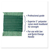 Super Loop Wet Mop Head, Cotton-synthetic Fiber, 5" Headband, Medium Size, Green, 12-carton