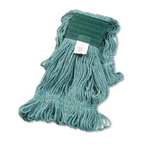 Super Loop Wet Mop Head, Cotton-synthetic Fiber, 5" Headband, Medium Size, Green