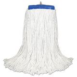 Cut-end Lie-flat Wet Mop Head, Cotton, 16oz, White