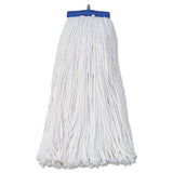 Mop Head, Economical Lie-flat Head, Rayon Fiber, 20oz, White, 12-carton