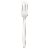 Mediumweight Polystyrene Cutlery, Fork, White, 100-box