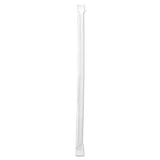 Wrapped Jumbo Straws, 7 3-4", Black, 12500-carton