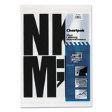 Press-on Vinyl Uppercase Letters, Self Adhesive, Black, 6"h, 38-pack