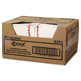 Food Service Towels, 13 X 21, Cotton, White-red, 150-carton