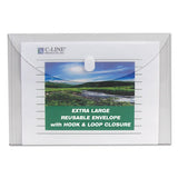 Reusable Poly Envelope, Hook & Loop Closure, 9.38 X 13, Clear, 5-pack