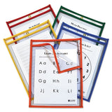 Reusable Dry Erase Pockets, 9 X 12, Assorted Primary Colors, 5-pack