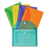 Reusable Poly Envelope, Hook & Loop Closure, 8.5 X 11, Assorted, 10-pack