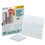 Self-adhesive Ring Binder Label Holders, Top Load, 2 1-4 X 3 5-8, Clear, 12-pack