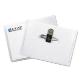 Name Badge Kits, Top Load, 3 1-2 X 2 1-4, Clear, Combo Clip-pin, 50-box