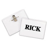 Name Badge Kits, Top Load, 3 1-2 X 2 1-4, Clear, Combo Clip-pin, 50-box