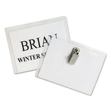 Name Badge Kits, Top Load, 4 X 3, Clear, Elastic Cord, 50-box