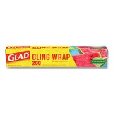 Clingwrap Plastic Wrap, 200 Square Foot Roll, Clear, 12-carton