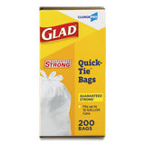 Tall Kitchen Quick-tie Bags, 13 Gal, 0.66 Mil, 23.75" X 28", White, 200-box