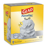 Forceflexplus Tall Kitchen Drawstring Trash Bags, 13 Gal, 0.72 Mil, 23.75" X 24.88", White, 100-box