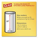 Forceflexplus Tall Kitchen Drawstring Trash Bags, 13 Gal, 0.72 Mil, 23.75" X 24.88", White, 100-box