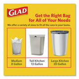 Forceflexplus Odorshield Tall Kitchen Drawstring Trash Bags, 13 Gal, 0.72 Mil, 23.75" X 25.38", White, 120-box