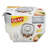 Home Collection Food Storage Containers With Lids, Medium Square, 25 Oz, 5-pack