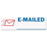 Pre-inked Shutter Stamp, Red-blue, Emailed, 1 5-8 X 1-2