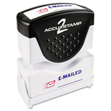 Pre-inked Shutter Stamp, Red-blue, Emailed, 1 5-8 X 1-2
