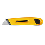 Plastic Utility Knife W-retractable Blade & Snap Closure, Yellow