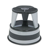 Kik-step Steel Step Stool, 2-step, 350 Lb Capacity, 16" Dia. X 14.25h, Slate