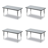 Adjustable Activity Table, Rectangular, 48" X 24" X 19" To 29", Granite Top, Black Legs, 4/pallet, Ships In 4-6 Business Days