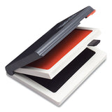 2000 Plus Two-color Felt Stamp Pad Case, 4" X 2", Black-red