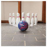 Bowling Set, Plastic-rubber, White, 1 Ball-10 Pins-set
