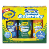 Washable Fingerpaint Pack, 3 Assorted Bright Colors, 8 Oz Tube, 3-pack