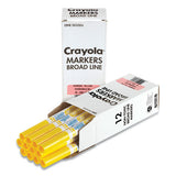 Broad Line Washable Markers, Broad Bullet Tip, Yellow, 12-box
