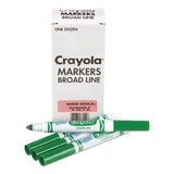 Broad Line Washable Markers, Broad Bullet Tip, Green, 12-box
