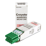Broad Line Washable Markers, Broad Bullet Tip, Green, 12-box