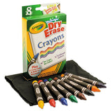 Washable Dry Erase Crayons W-e-z Erase Cloth, Assorted Colors, 8-pack