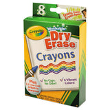 Washable Dry Erase Crayons W-e-z Erase Cloth, Assorted Colors, 8-pack