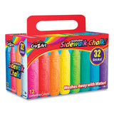Washable Sidewalk Chalk, 12 Assorted Colors, 32 Sticks-box