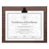 Plaque With Metal Clip, Wood, 8 1-2 X 11 Insert, Walnut