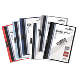 Vinyl Duraclip Report Cover W-clip, Letter, Holds 30 Pages, Clear-red, 25-box