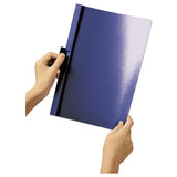 Vinyl Duraclip Report Cover W-clip, Letter, Holds 30 Pages, Clear-navy, 25-box